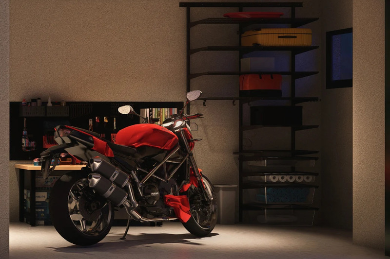 上人橋の都心に、バイクのための聖域を。限定一台、シャッター完備の屋内ガレージ。