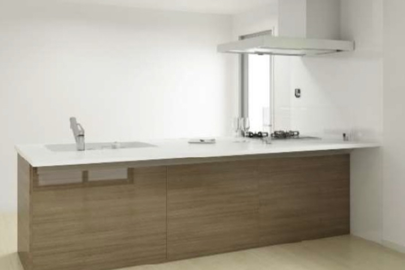 ペニンシュラキッチン 3口コンロ